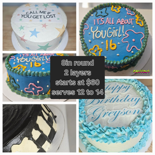 8in short custom cake